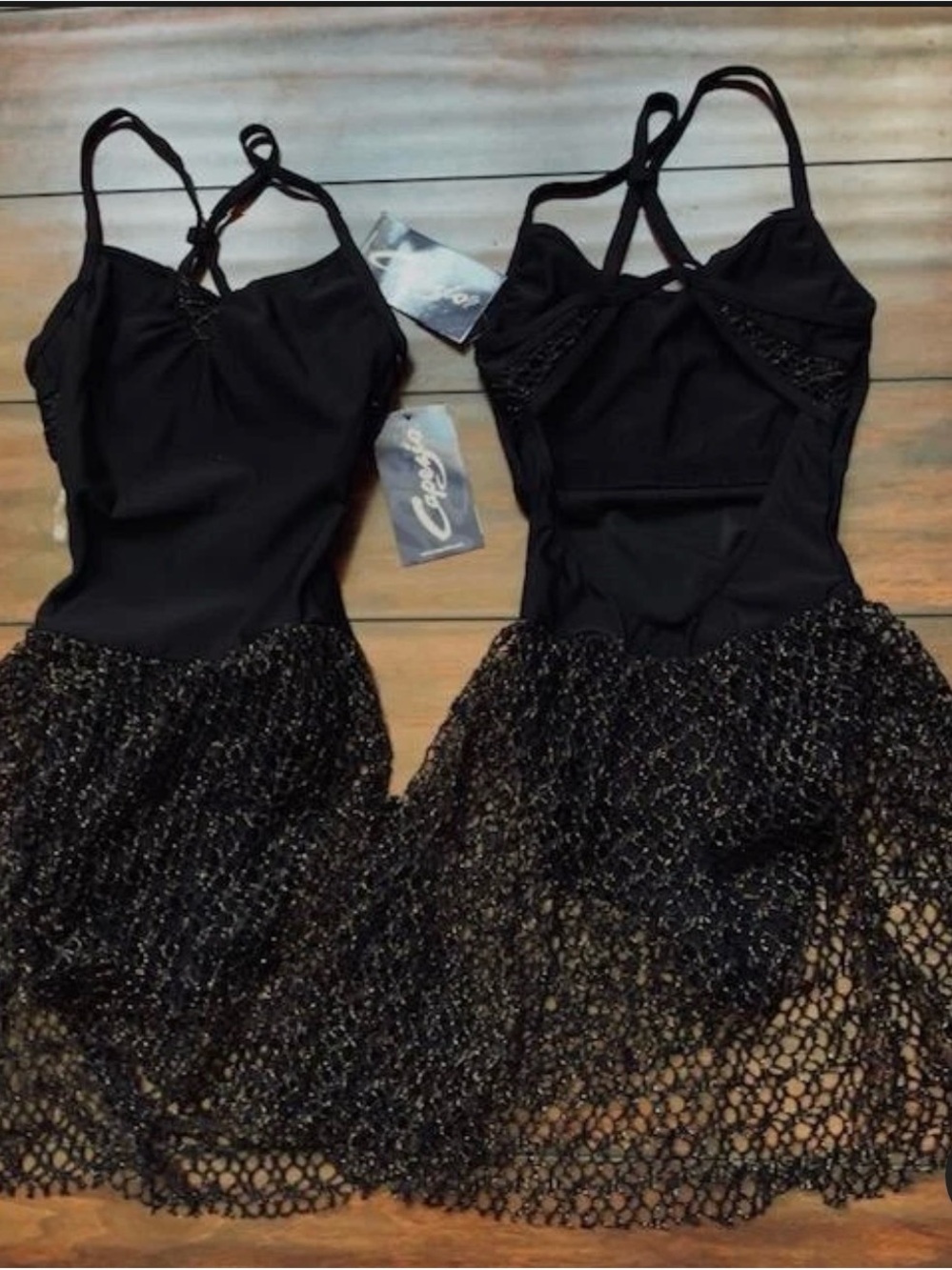 Capezio Black Lace Overlay Ballet Leotard Dress Ladies XS